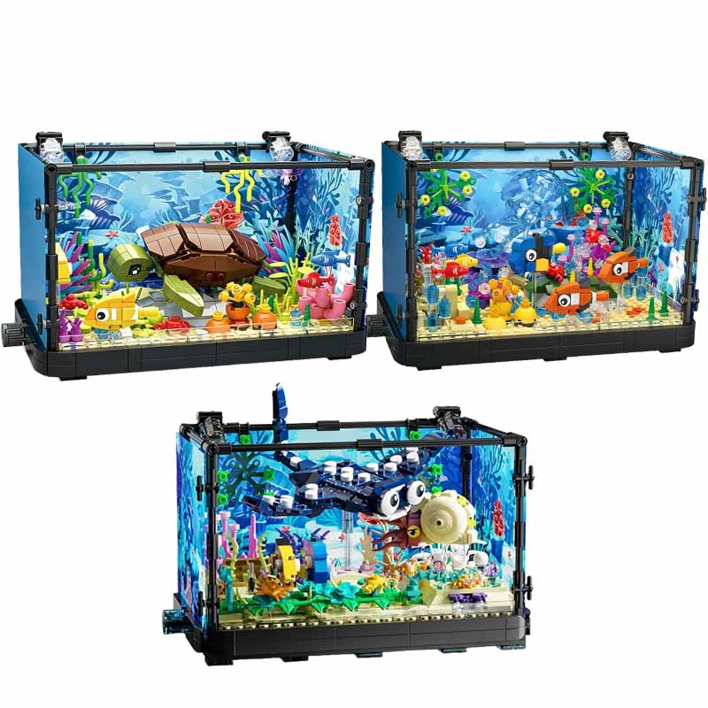 Fish Tank Building Block Set w - Aquarium Marine Light recension och pris